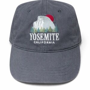 Yosemite California Embroidered Dad Hat Gray Adjustable Cap